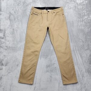 Fried Denim Jeans Mens 36x30 Beige Slim Fit Tapered Stretch Denim Casual Preppy